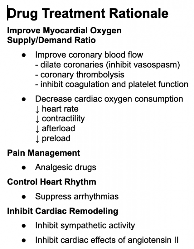 Treatment rationale for infarction